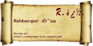 Rehberger Éva névjegykártya